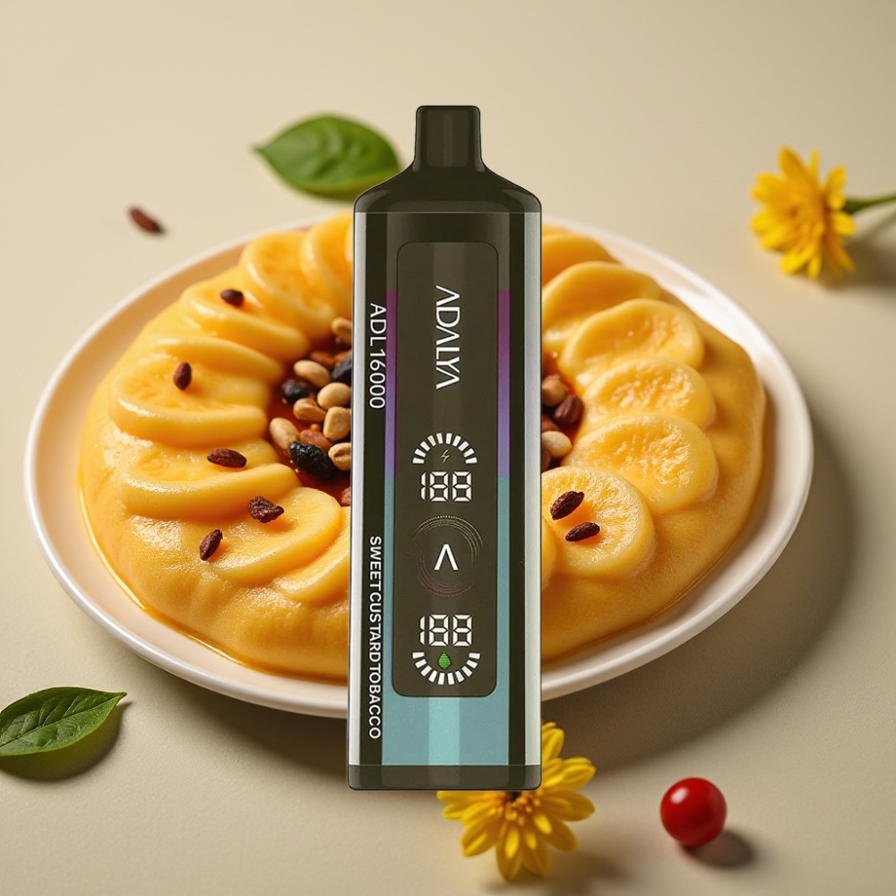 Adalya ADL 16000 PRO Puffs Disposable Vape Staal Pijp Glanzend Zoete Custard Tabak
