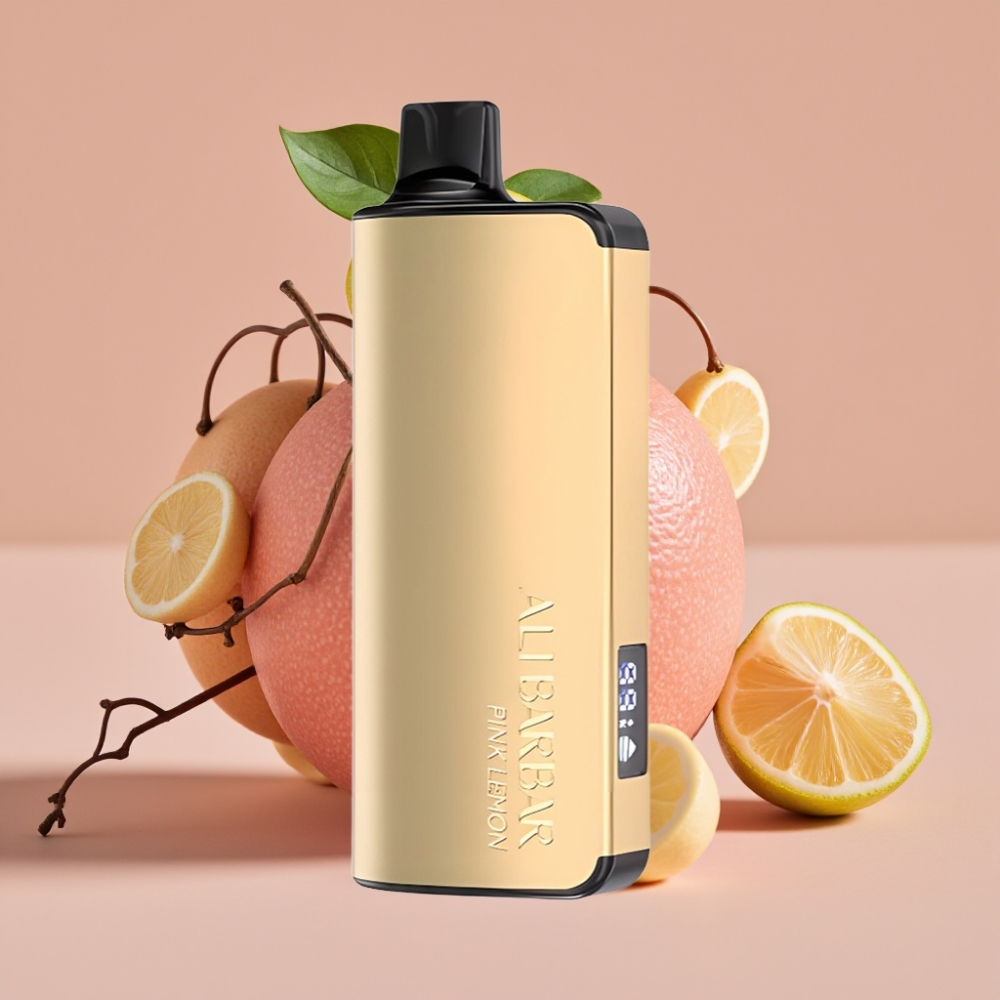 Alibarbar Ingot 9000 Puffs 22ml 2350mah LED Roze Citroen