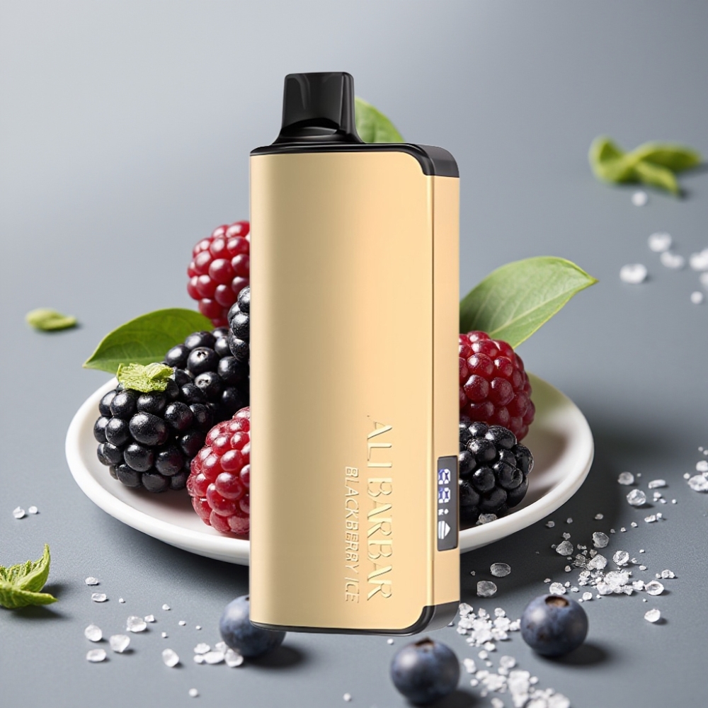 Alibarbar Ingot 9000 Puffs 22ml 2350mah LED Zwarte Bes IJs