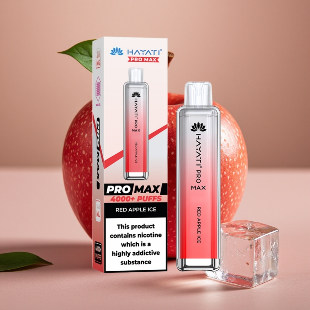 Hayati Pro Max 4000 Puffs 1400mAh Rood Appel IJs Disposable Vape