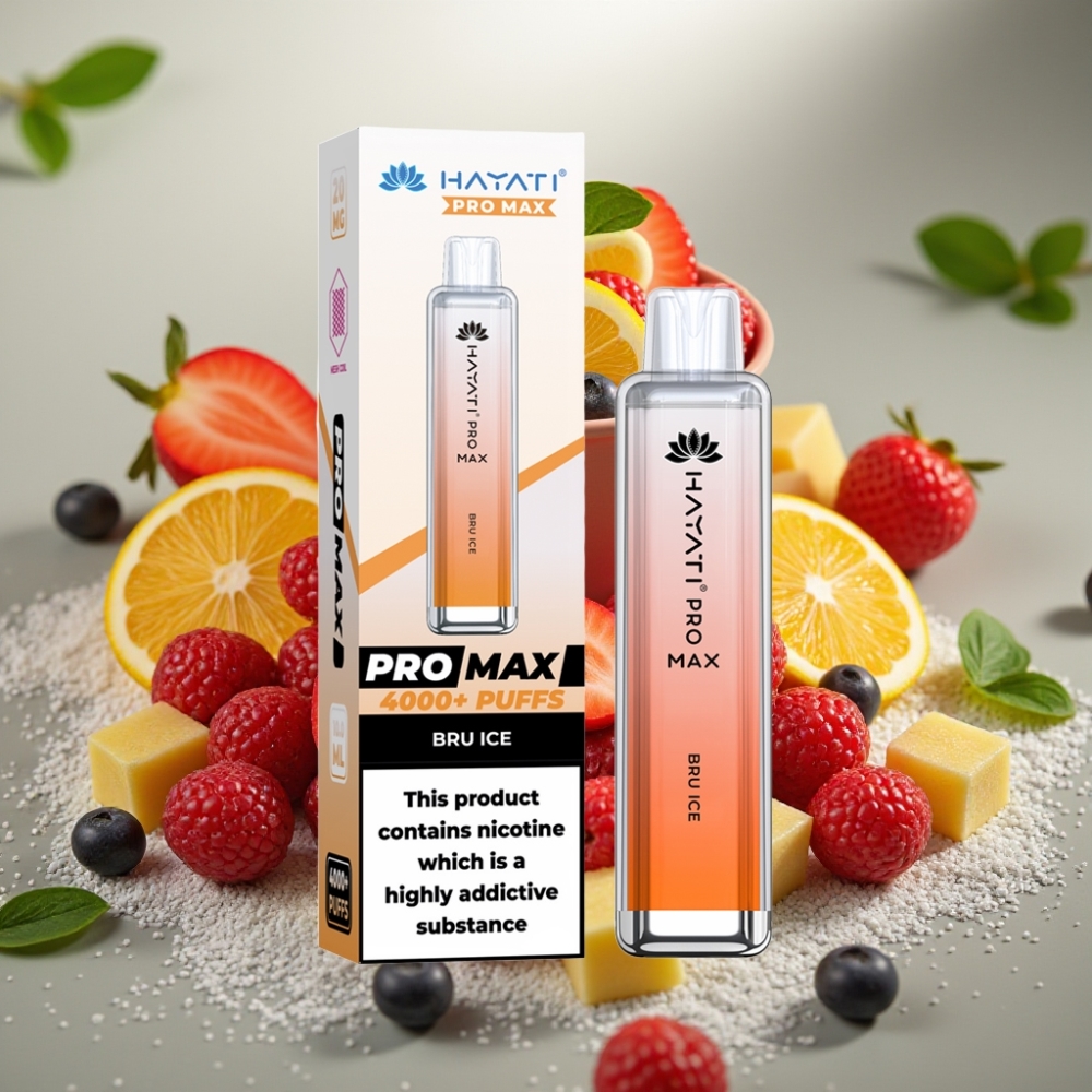 Hayati Pro Max 4000 Puffs Disposable Vape 1400mAh Dual Mesh Coil Bru Ice