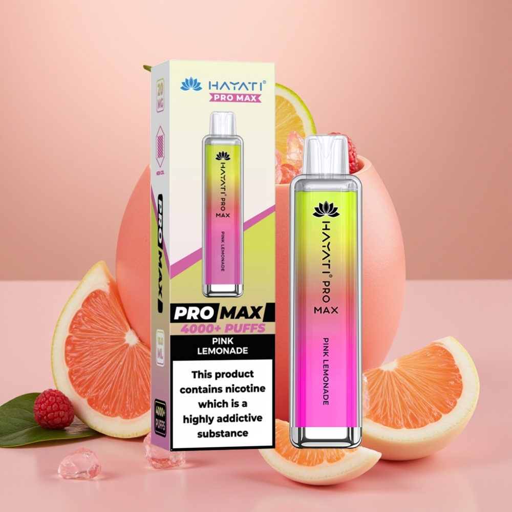 Hayati Pro Max 4000 Puffs Disposable Vape 1400mAh Roze Limonade