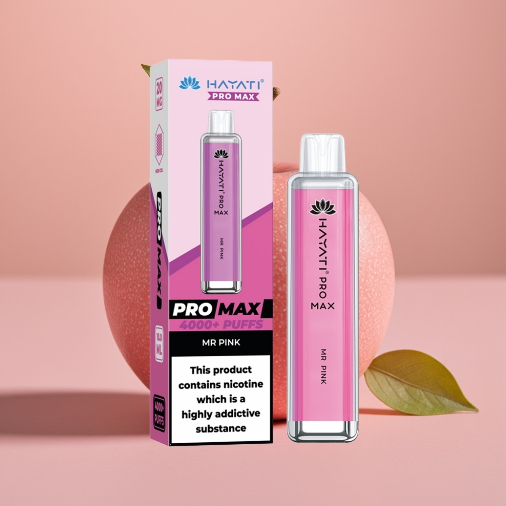 Hayati Pro Max 4000 Puffs Disposable Vape Mr Pink 1400mAh Rechargeable Dual Mesh Coil