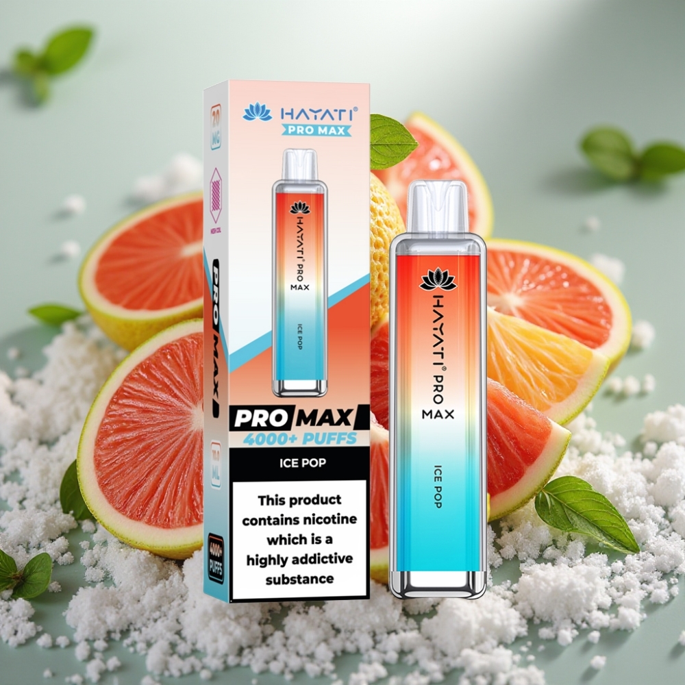 Hayati Pro Max 4000 Puffs Dual Mesh Coil Rechargebare Disposable Vape Ice Pop