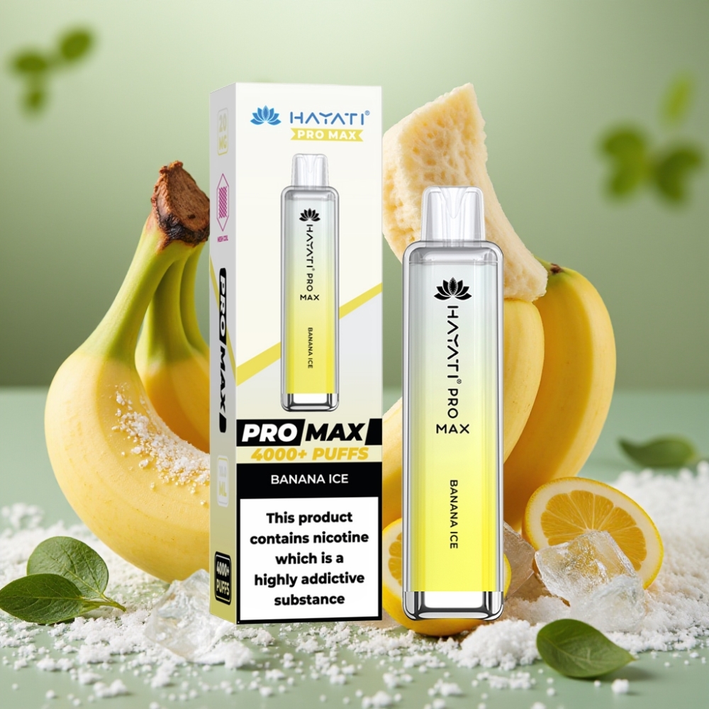 Hayati Pro Max 4000 Puffs Rechargebare Disposable Vape Banana Ice