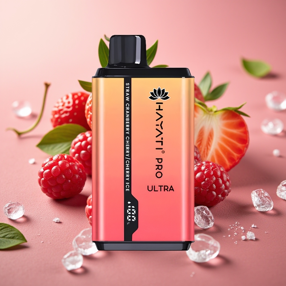 Hayati Pro Ultra 15000 Puffs 850mAh 24ml 2% Aardbei Cranberry Kers Kers Ijs