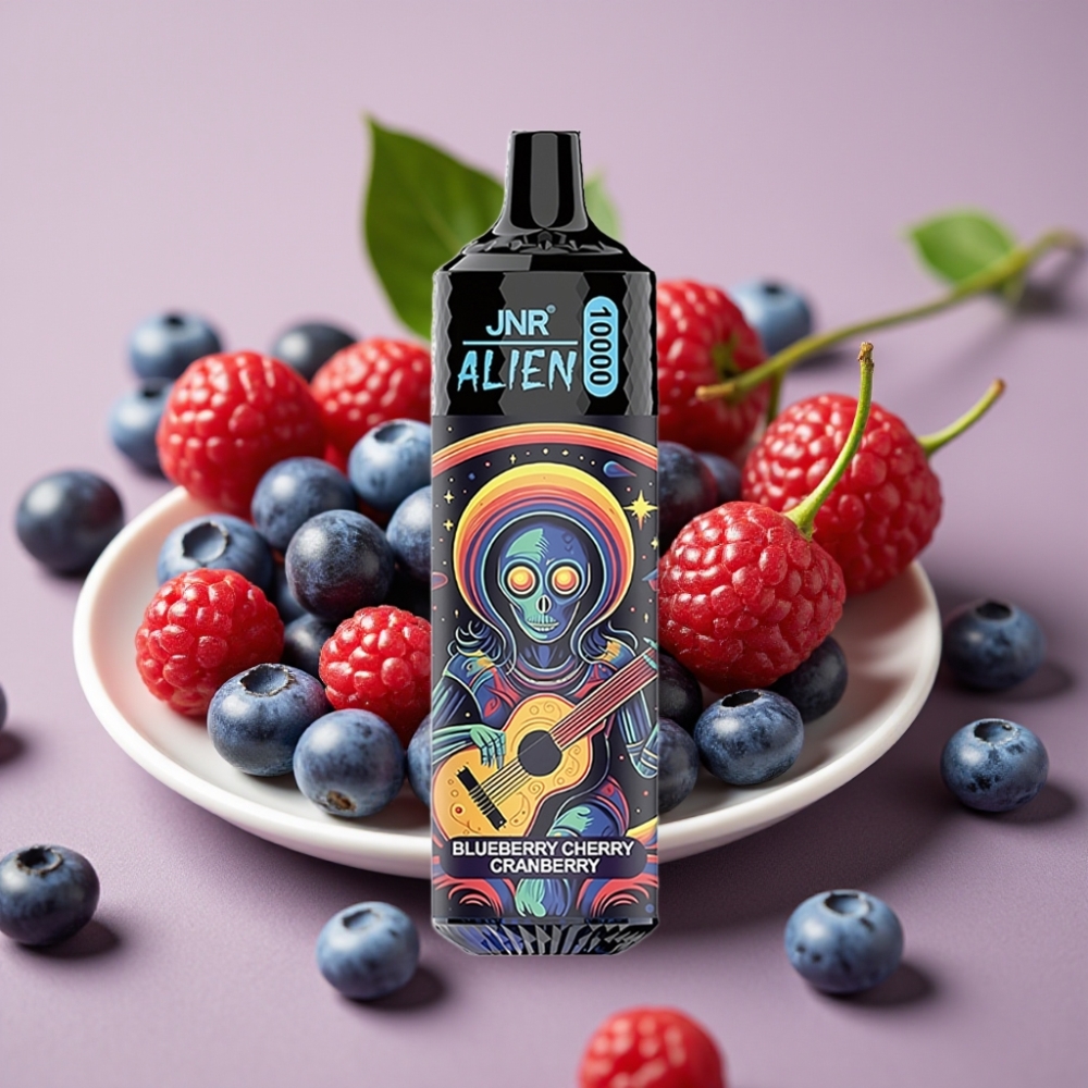 JNR Alien 10000 Puffs 850mAh 20ml Type-C RGB Blauwe Bes Kers Cranberry