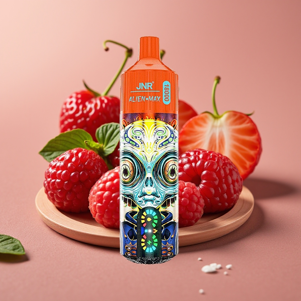 JNR Alien Max 18000 Puffs Dual Mesh 28ml Type-C LED Aardbei-frambozenkers