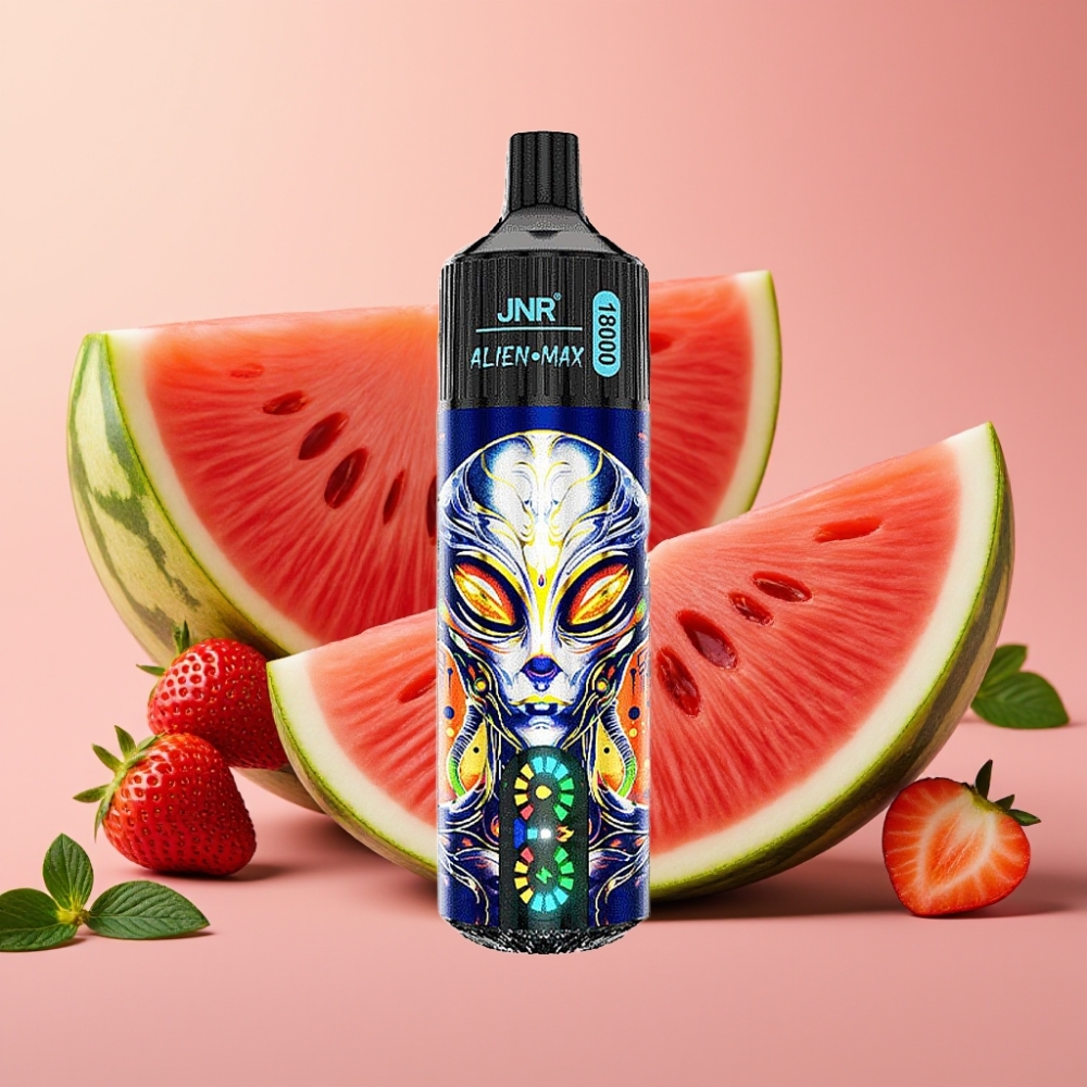 JNR Alien Max 18000 Puffs Dual Mesh 28ml Type-C LED Aardbei-watermeloenbubbelgum