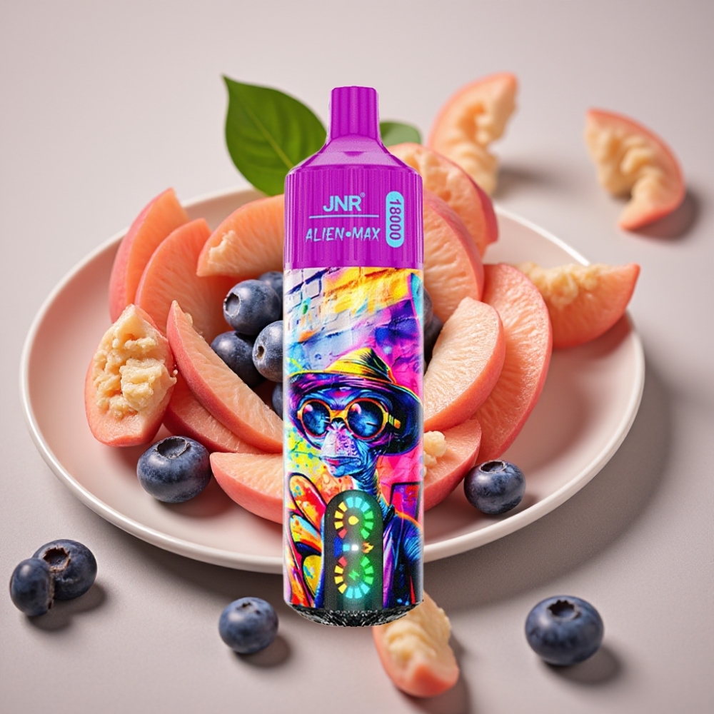 JNR Alien Max 18000 Puffs Dual Mesh 28ml Type-C Peach Blueberry Candy