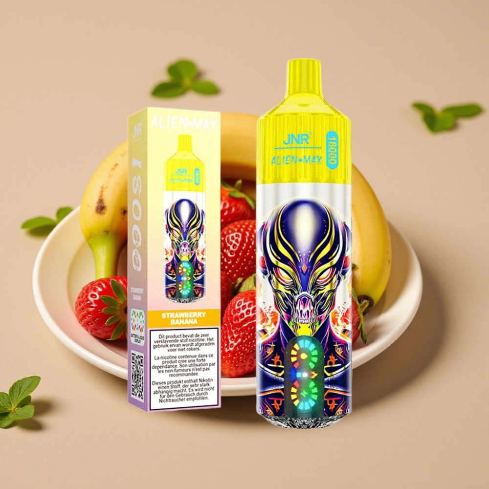 JNR Alien Max 18000 Puffs Dual Mesh LED Type-C Strawberry Banana