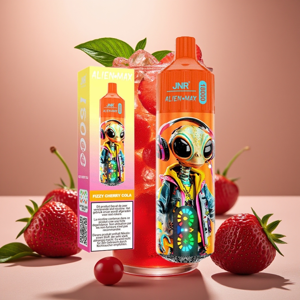 JNR Alien Max 18000 Puffs Smart LED Dual Mesh 28ml Bruisende kersencola