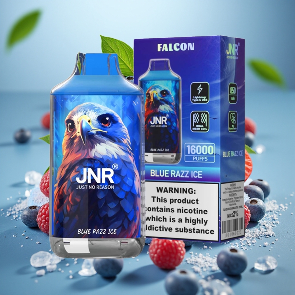 JNR Falcon 16000 Puffs Dual Mesh 22ml Type C Blue Razz Ice