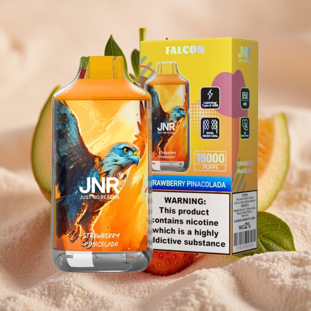 JNR Falcon 16000 Puffs Dual Mesh 22ml Type C LED Belgie vape leverancier
