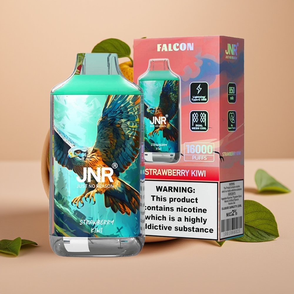 JNR Falcon 16000 Puffs Dual Mesh Coil 22ml Type C Strawberry Kiwi