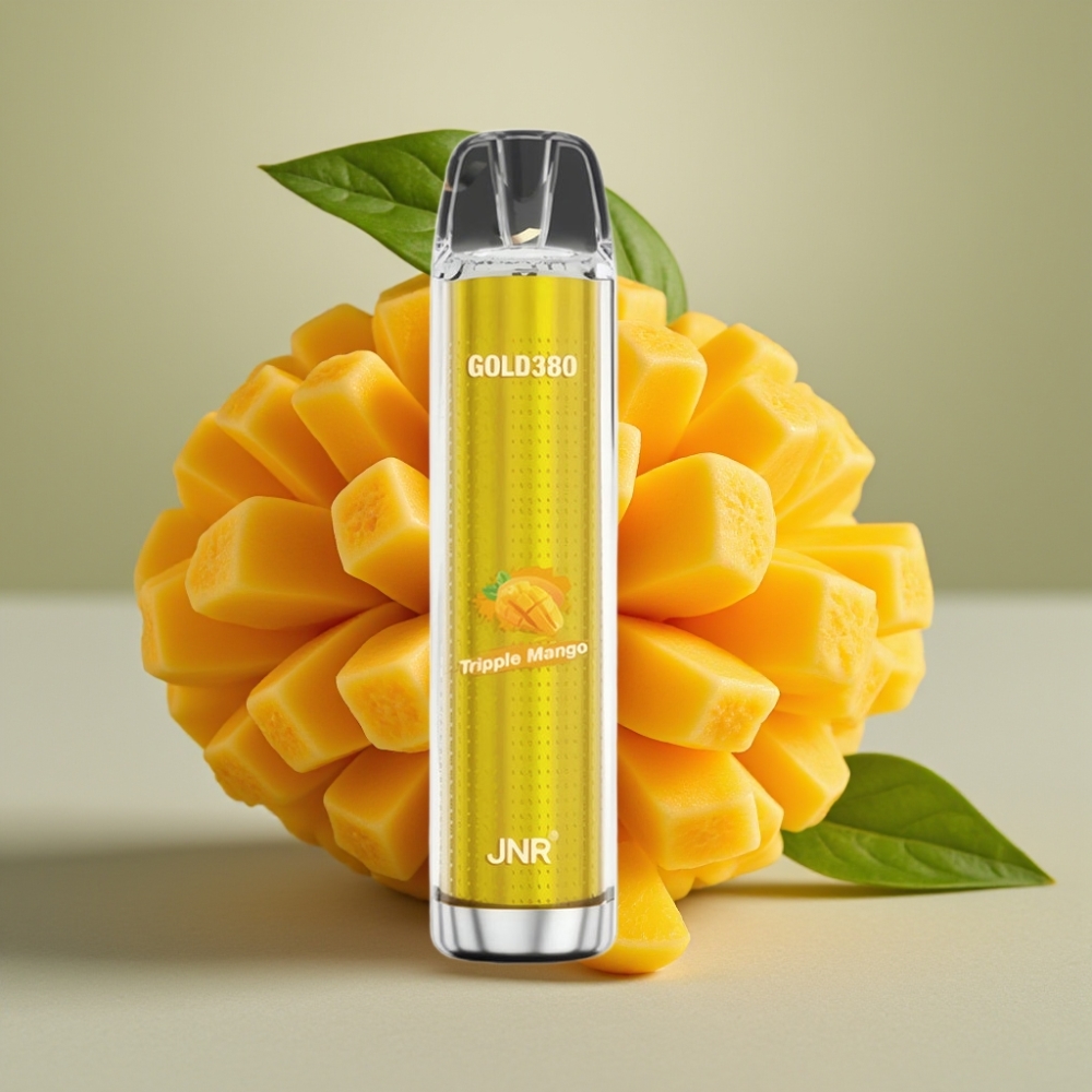 JNR Gold380 6000 Puffs 1500mAh 1.0ohm Tripple Mango Belgie vape leverancier