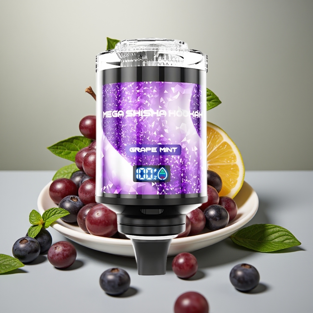 JNR Mega Shisha Hookah 100K Desktop Compatibility 60ml 2200mAh Grape Mint