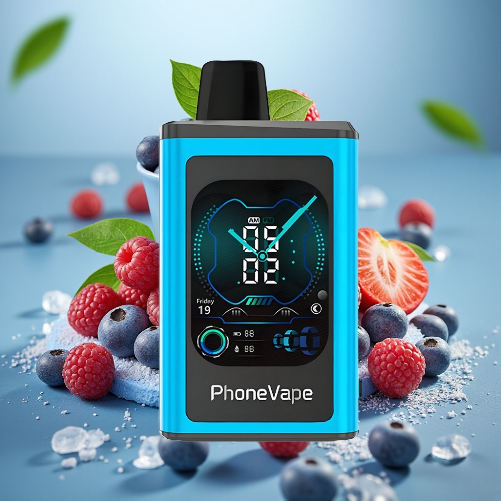 JNR PhoneVape 30000 puffs Turbo Mode App Controlled Blue Razz Ice