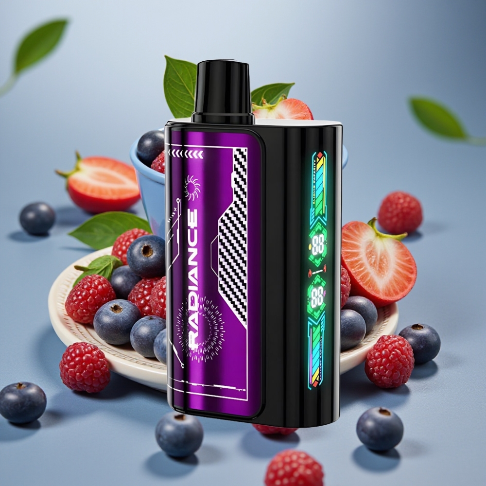 JNR Radiance 31000 Puffs 28ml Dual Mesh Smart Screen BLUE RAZZ CHERRY