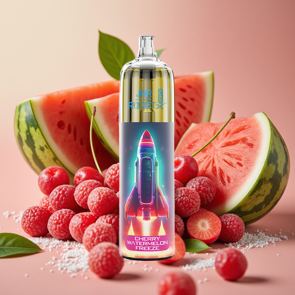 JNR Rocket-X 12400 Puffs Adjustable Airflow RGB Mesh Coil Cherry Watermelon Freeze