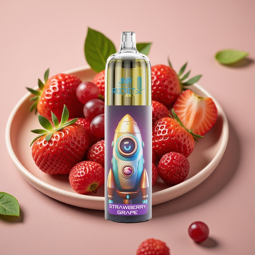 JNR Rocket-X 12400 Puffs RGB Mesh Coil Type-C Disposable Vape Strawberry Grape
