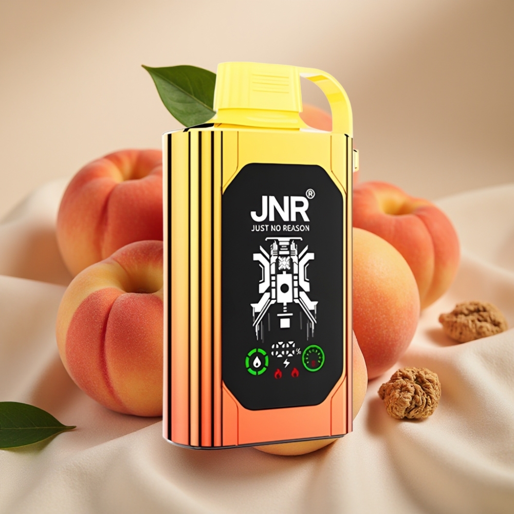 JNR Shisha Hookah Box 20500 Puffs HD Display Dual Mesh Coil Type-C Juicy Peaches