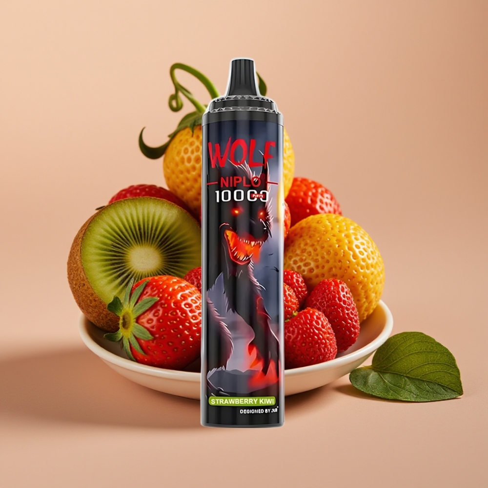 JNR Wolf Niplo 10000 Puffs 20ml 1.0 Ohm Type-C Aardbei Kiwi