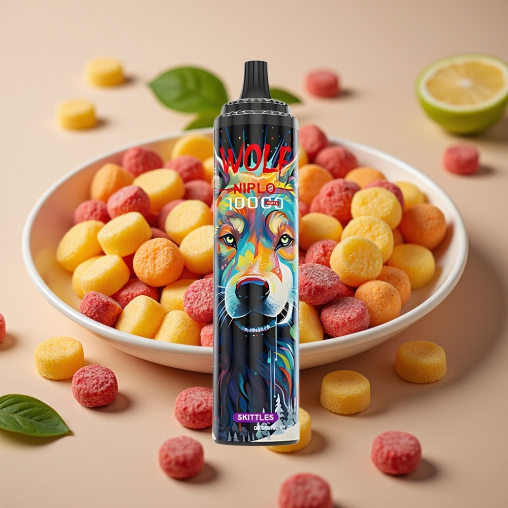 JNR Wolf Niplo 10000 Puffs 20ml 5% Skittles Belgie vape leverancier
