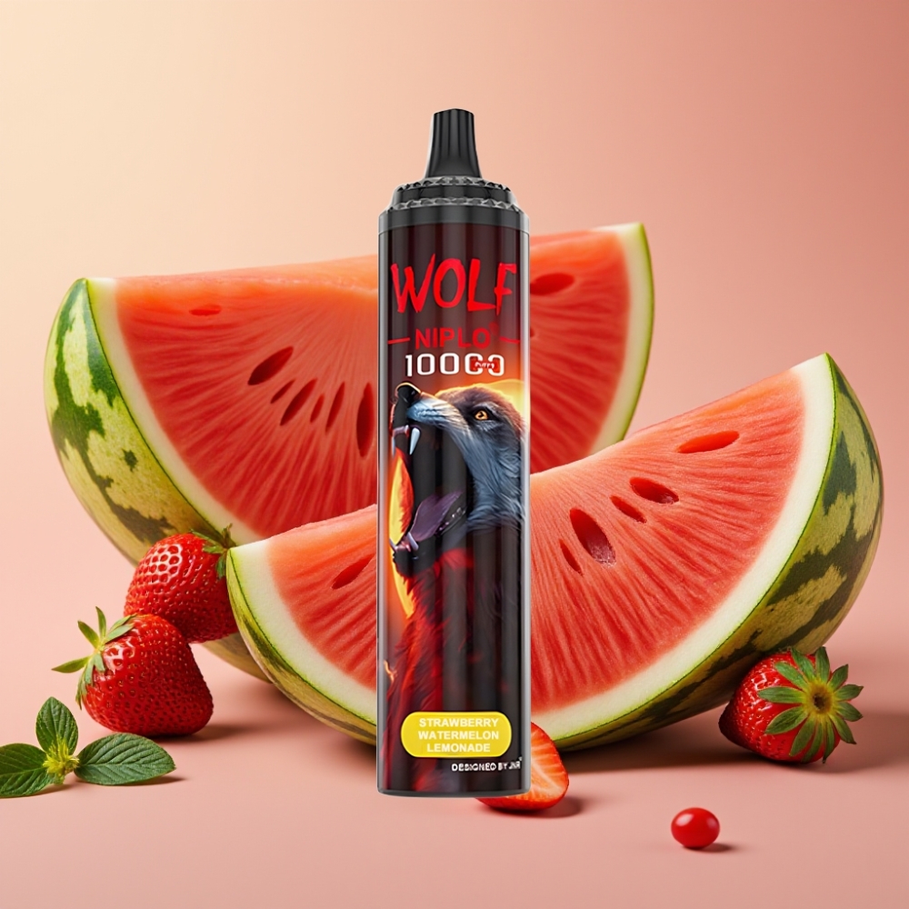 JNR Wolf Niplo 10000 Puffs 20ml 5% Type-C Aardbei Watermeloen Limonade