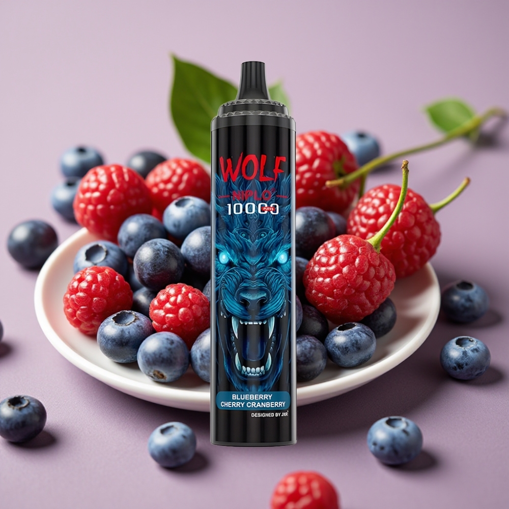JNR Wolf Niplo 10000 Puffs 20ml 5% Type-C Blauwe Bes Kers Cranberry