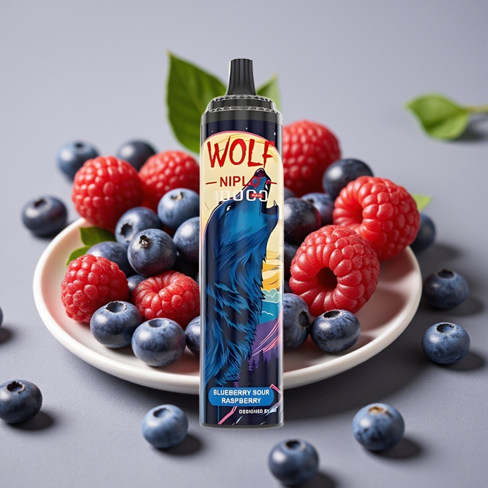 JNR Wolf Niplo 10000 Puffs 20ml 5% Type-C Blauwe Bes Zure Framboos