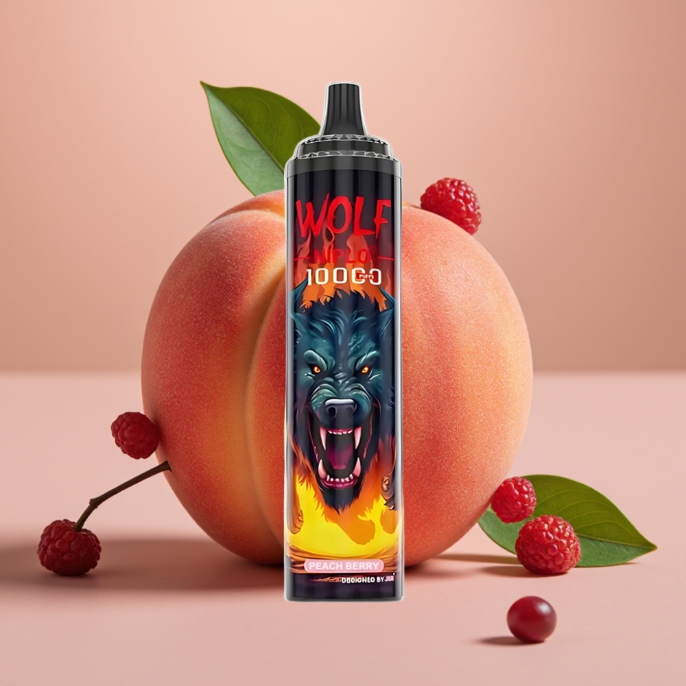 JNR Wolf Niplo 10000 Puffs 20ml 5% Type-C Peach Berry Belgie vape leverancier