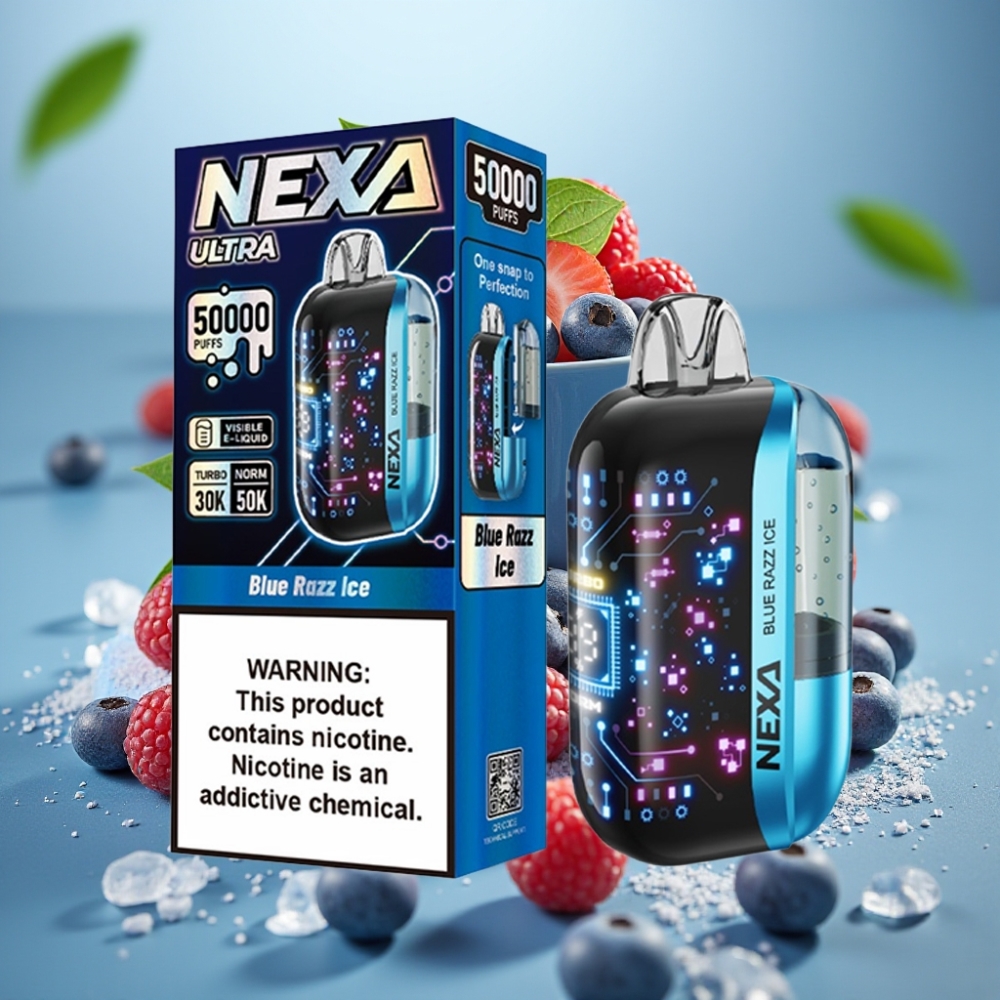 NEXA Ultra 50K Disposable Vape 20ml 5% Dual Mesh Type-C Blauwe Framboos IJs