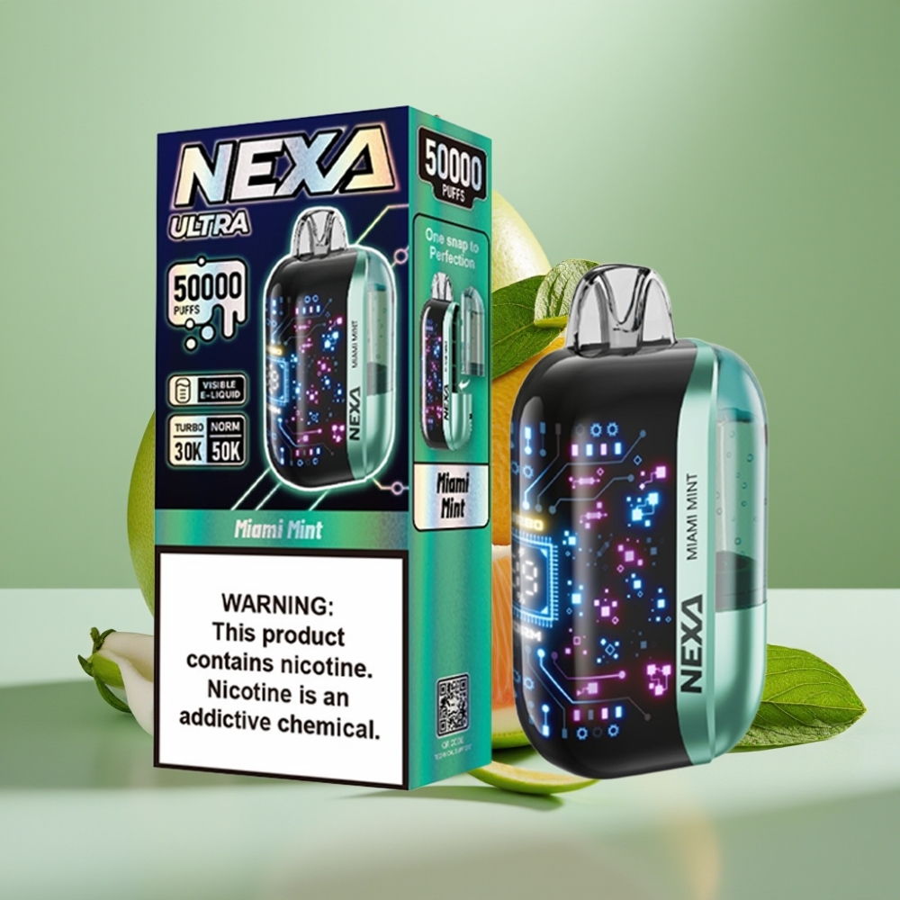 NEXA Ultra 50K Disposable Vape 20ml 5% Miami Mint Belgie vape leverancier