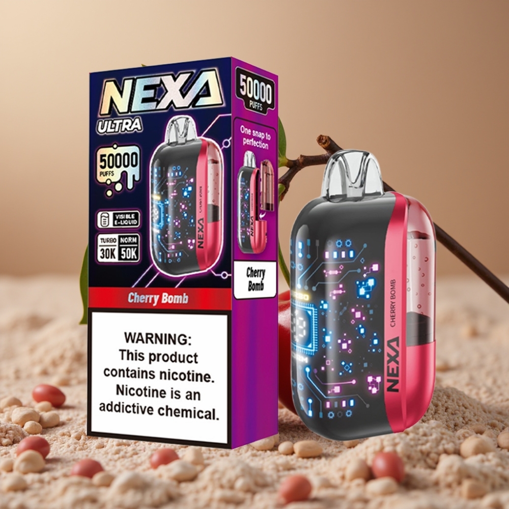 NEXA Ultra 50K Disposable Vape 20ml 5% Nicotine Cherry Bomp