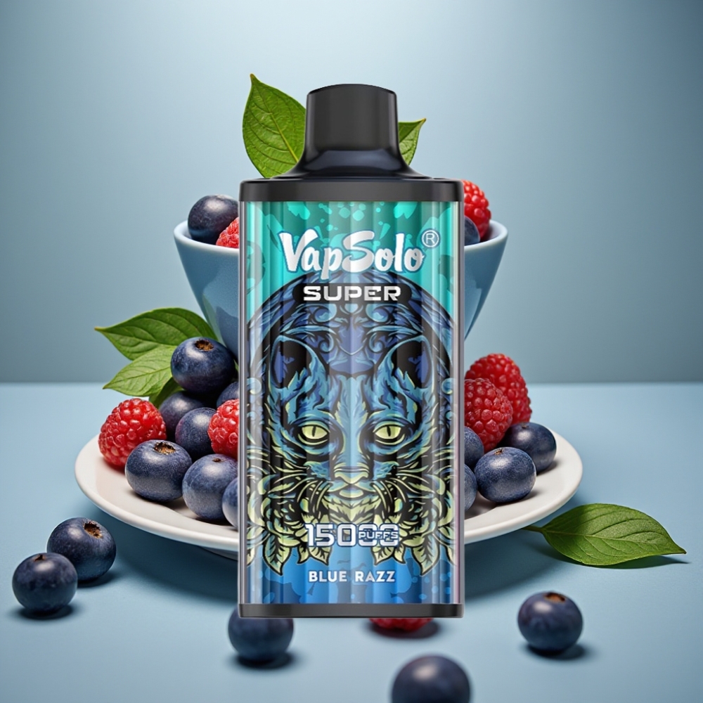 Vapsolo Super 15000 Puffs 40ml 850mAh Type-C Blue Razz Belgie vape leverancier