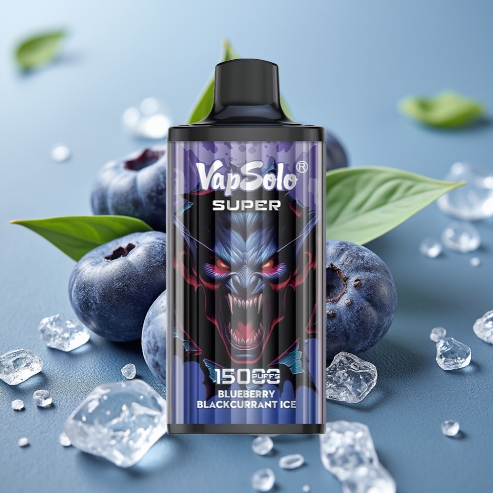 Vapsolo Super 15000 Puffs 40ml 850mah Type-C Blueberry Blackcurrant Ice