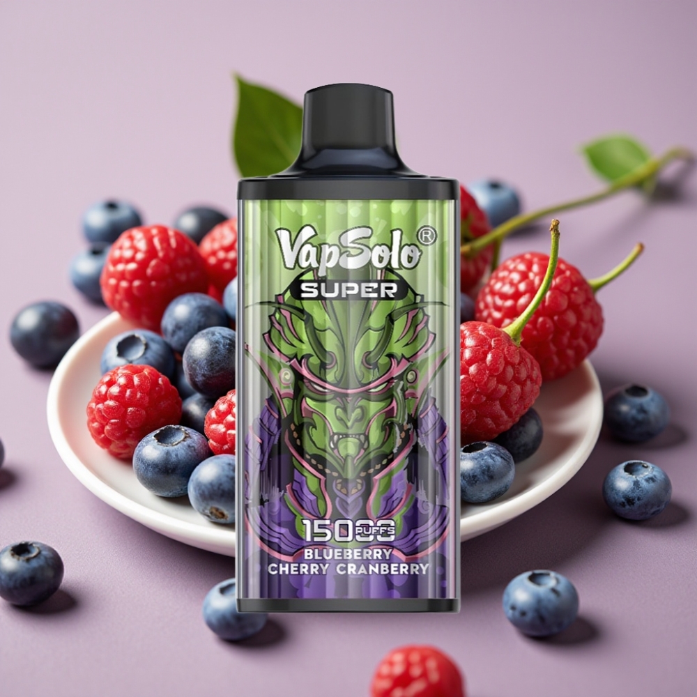 Vapsolo Super 15000 Puffs 40ml Type-C Blueberry Cherry Cranberry