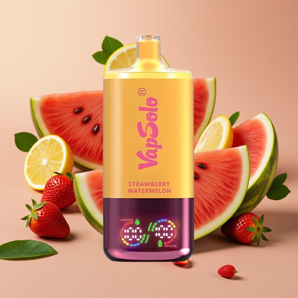 VapSolo Triple 30000 Puffs 40ml Type-C 3 Tank Strawberry Watermelon & Lemon Peach