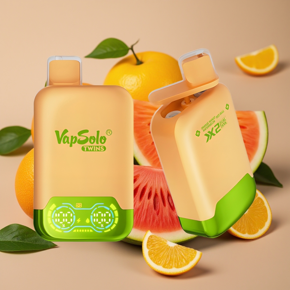 Vapsolo Twins 20000 Puffs 40ml 50mg Dual Tank Type-C Oranje Mango Watermelon & Red Bull