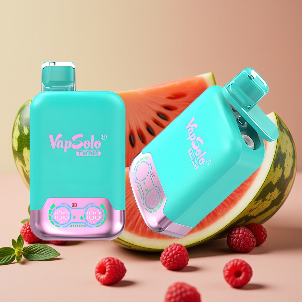 Vapsolo Twins 20000 Puffs 40ml Dual Tank Type-C Triple Melon & Raspberry Watermelon