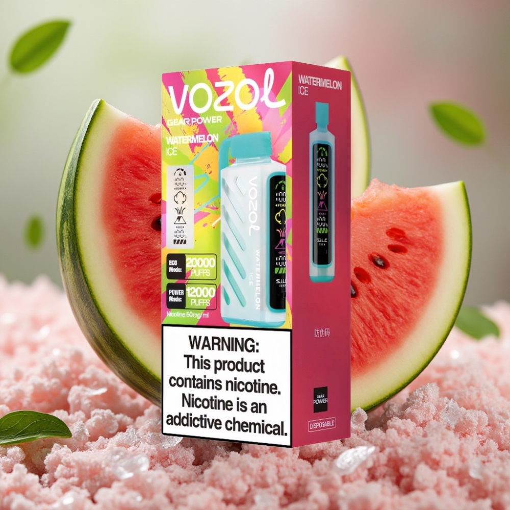 VOZOL Gear Power 20000 Puffs Dual Mesh Coil 20mL Watermelon Ice 50mg