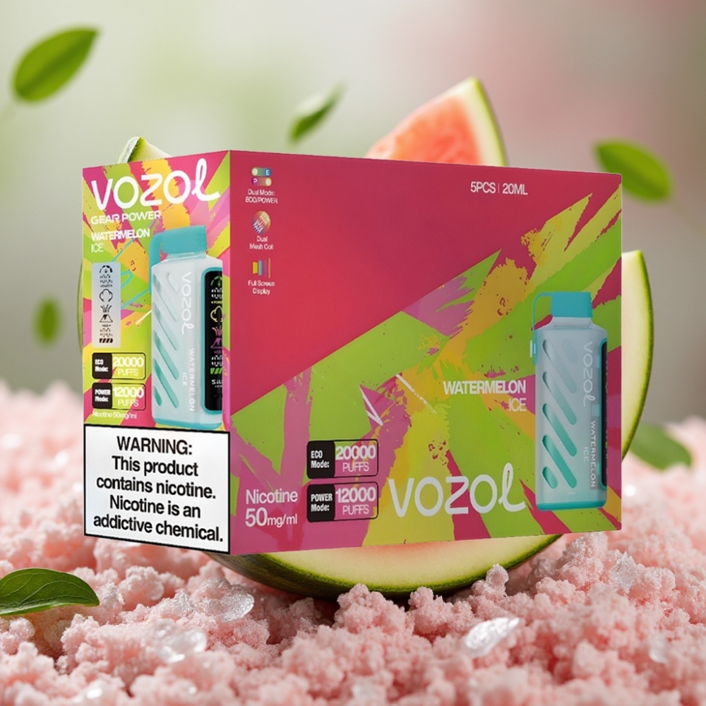 VOZOL Gear Power 20000 Puffs Dual Mesh Coil 20mL Watermelon Ice 50mg