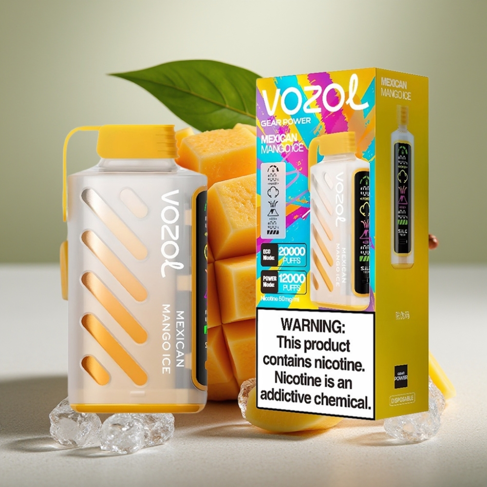 VOZOL Gear Power 20000 Puffs Dual Mesh Coil Full Screen Display Mexicaans Mango Ijs