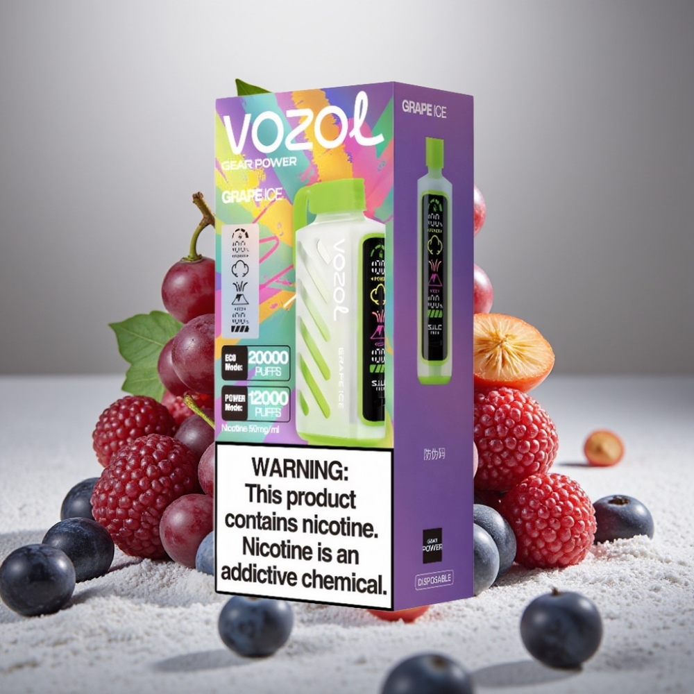 VOZOL Gear Power 20000 Puffs Dual Mesh Full Screen 20mL Grape Ice
