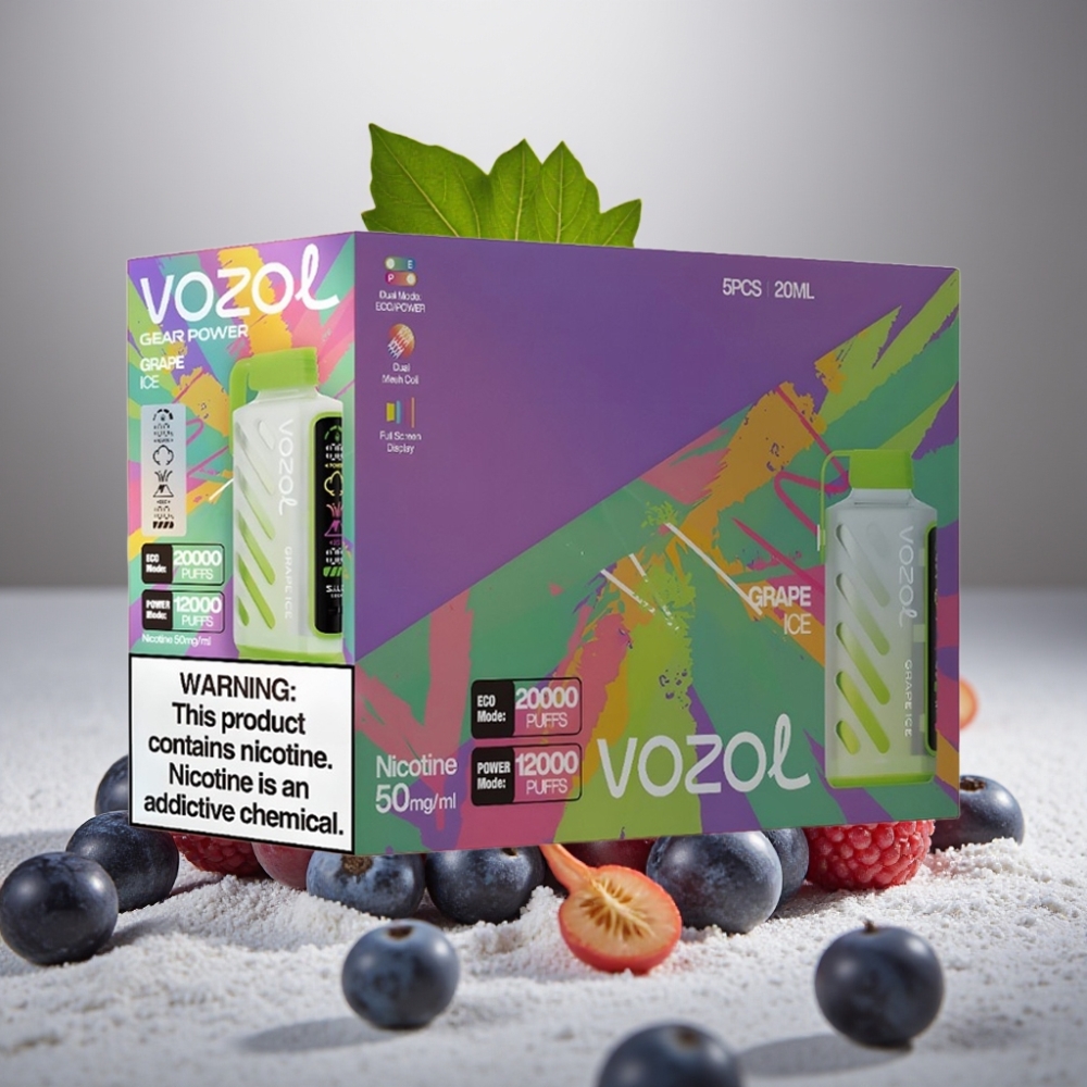 VOZOL Gear Power 20000 Puffs Dual Mesh Full Screen 20mL Grape Ice