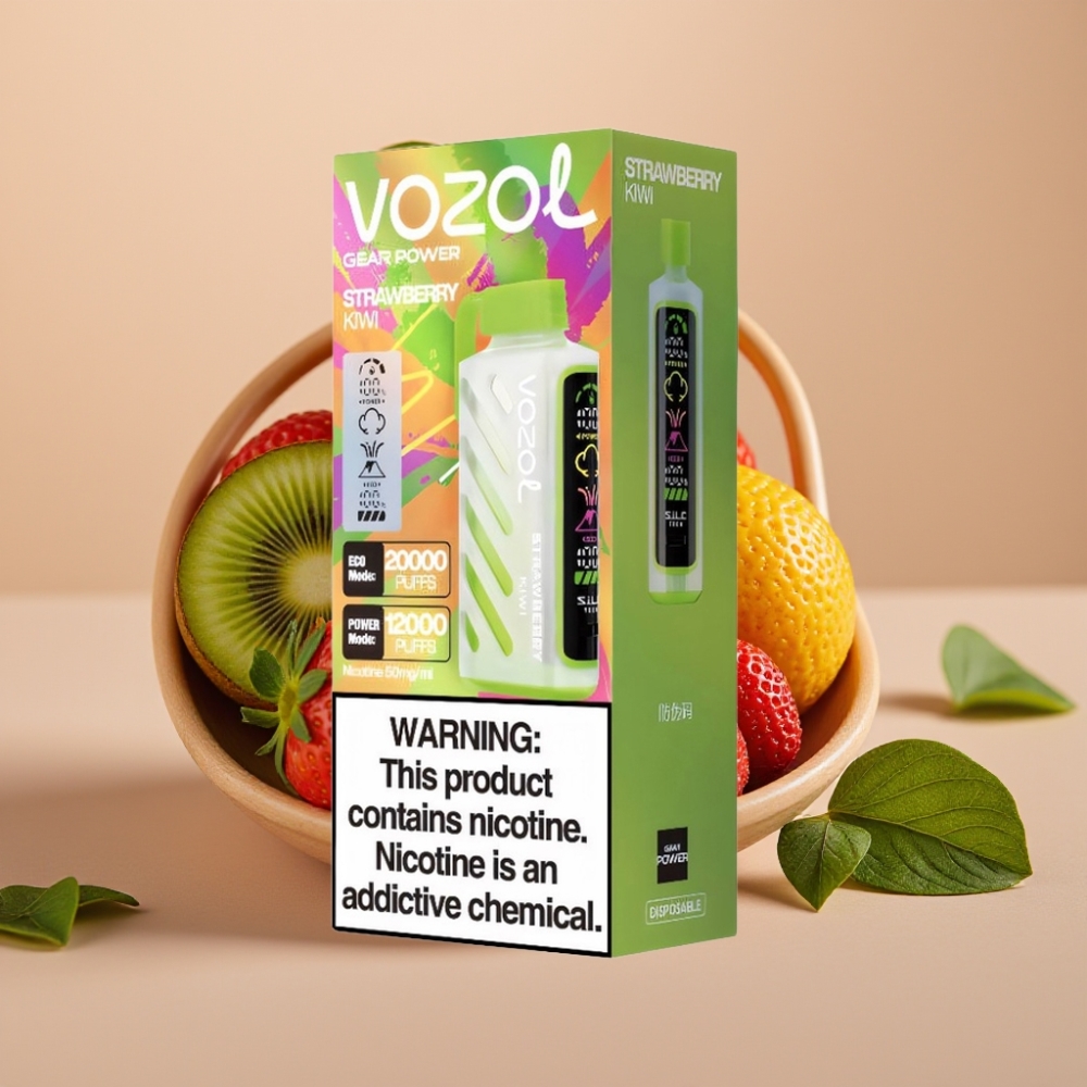 VOZOL Gear Power 20000 Puffs S.i.L.C. Tech Dual Mesh 20mL Strawberry Kiwi