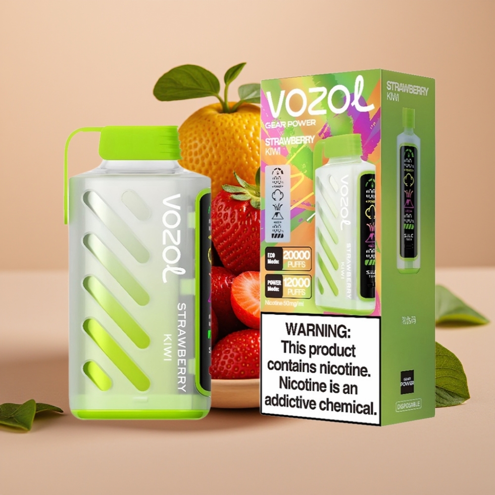 VOZOL Gear Power 20000 Puffs S.i.L.C. Tech Dual Mesh 20mL Strawberry Kiwi