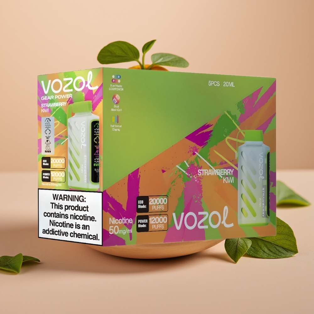 VOZOL Gear Power 20000 Puffs S.i.L.C. Tech Dual Mesh 20mL Strawberry Kiwi