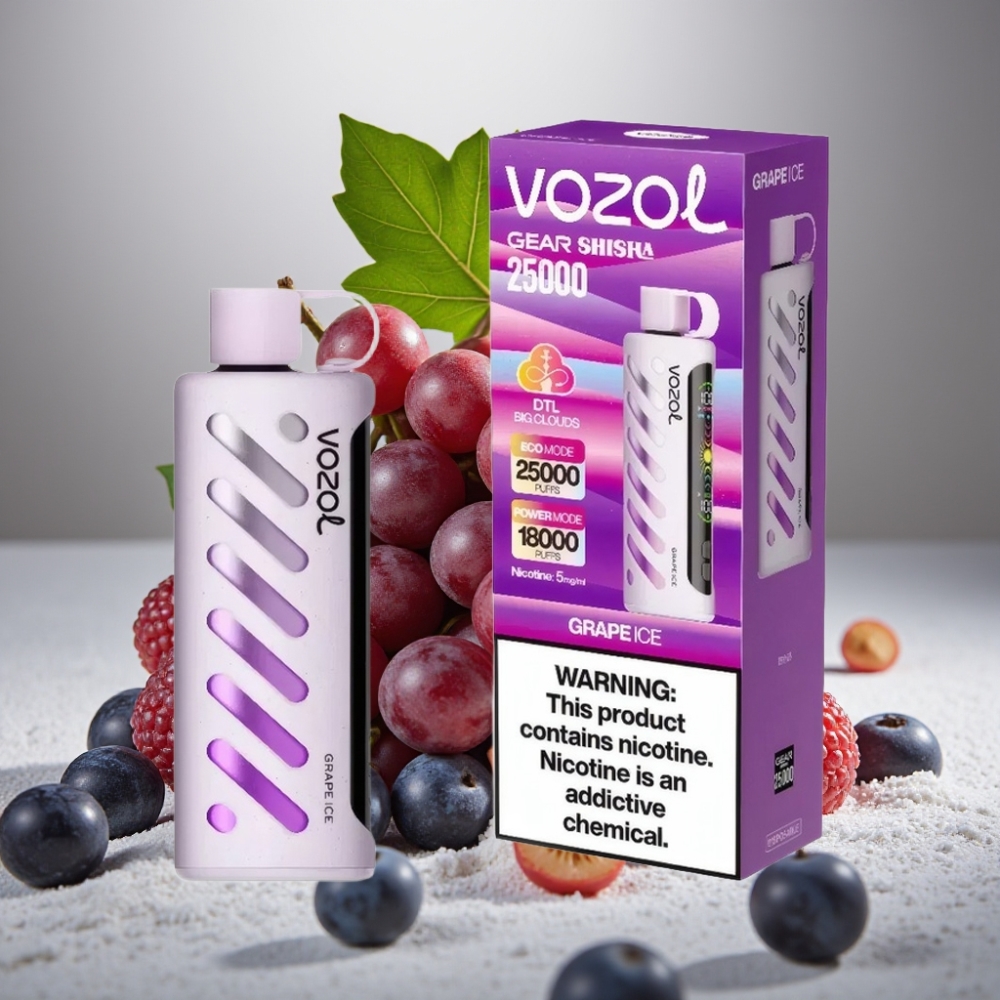 VOZOL Gear Shisha 25000 Puffs Dual Mesh Grape Ice 5mg/ml